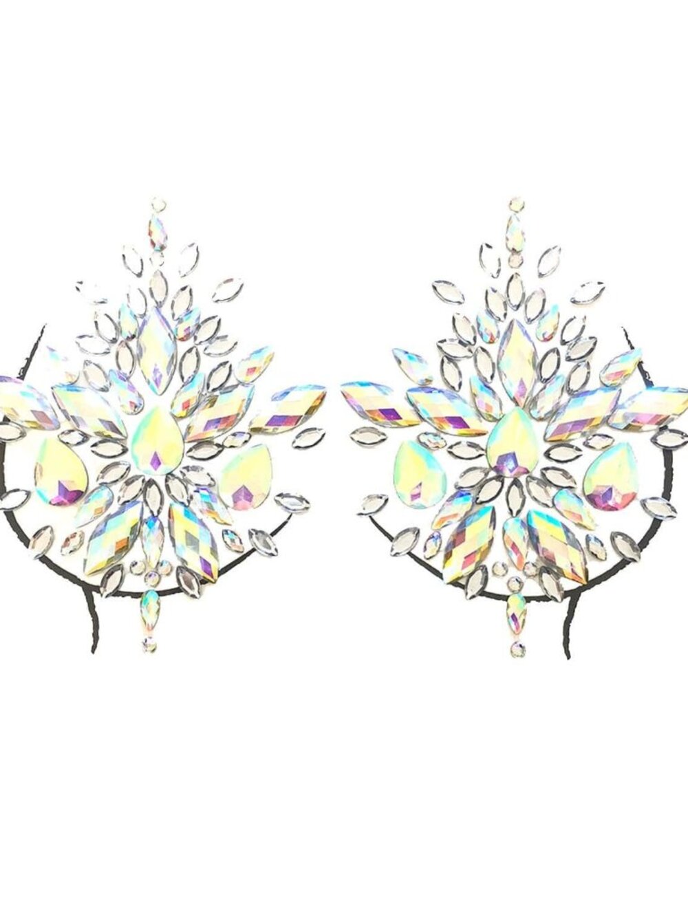 Neva Nude Frozen Iridescent Crystal Jewel Nipple Cover Pasties